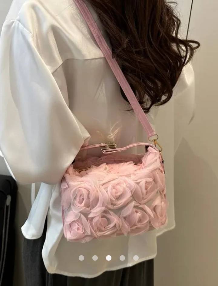 Flowers Crossbody Bag // Pink