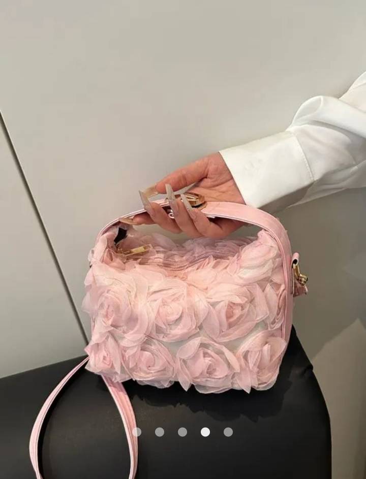 Flowers Crossbody Bag // Pink