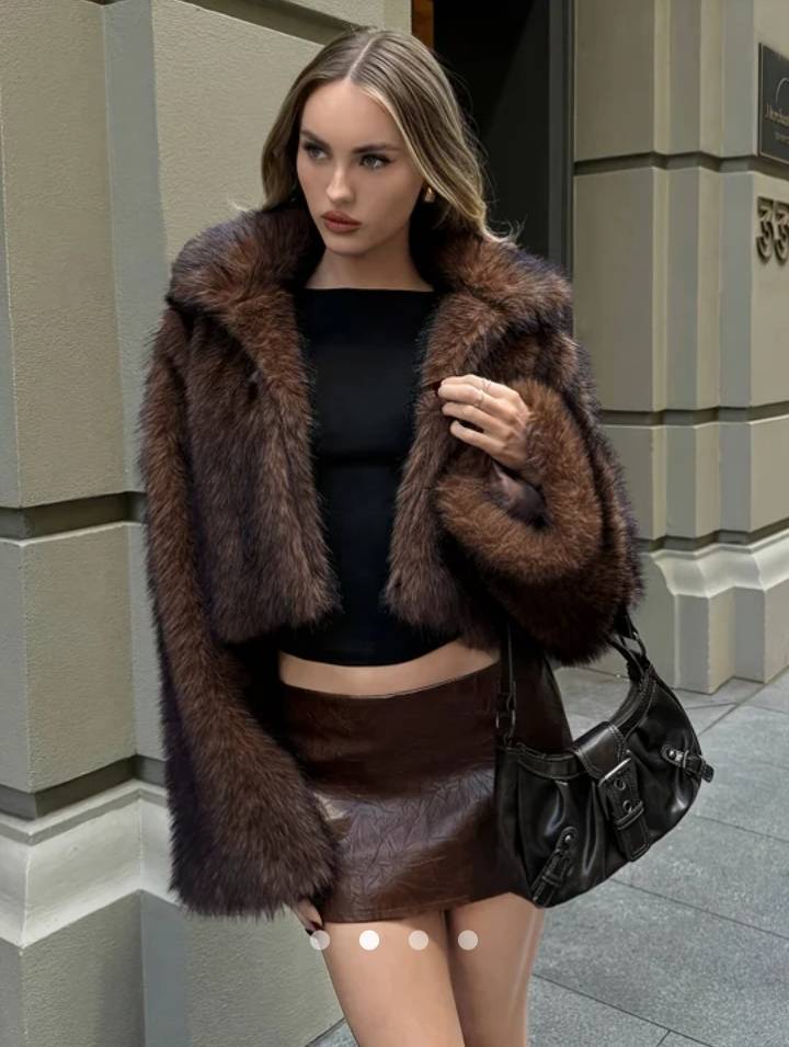 Faux Fur Jacket 002 // Brown