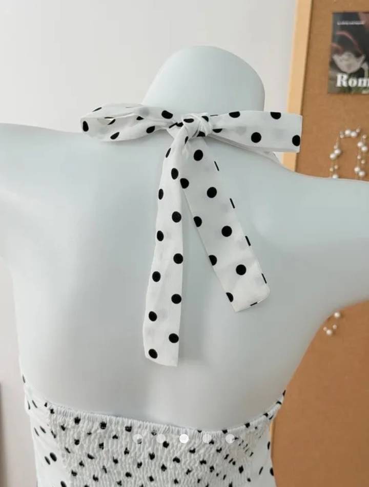 Ruffle Halter Top // Black & White