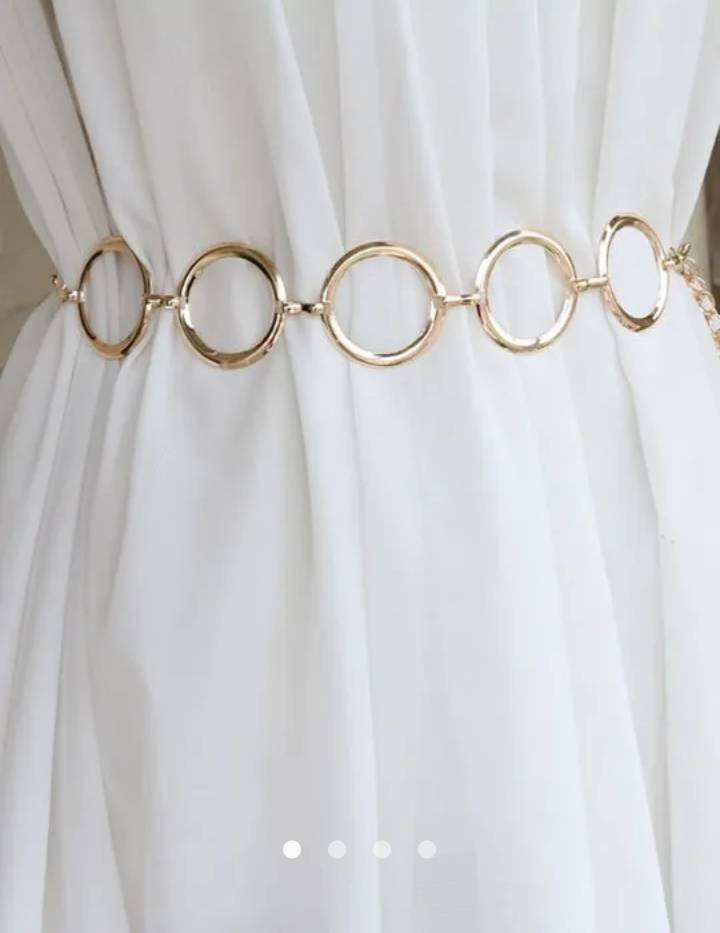 Geometric Waist Chain Belt // Gold