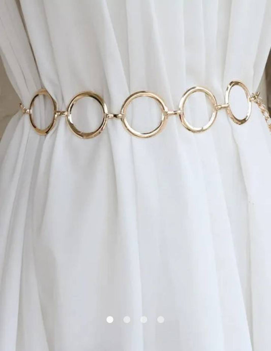Geometric Waist Chain Belt // Gold