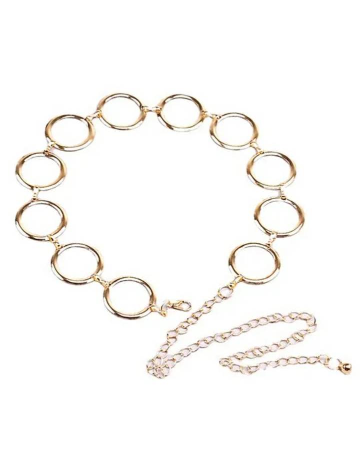 Geometric Waist Chain Belt // Gold