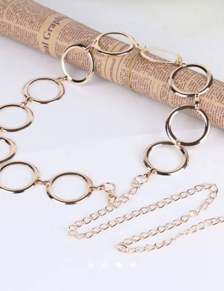 Geometric Waist Chain Belt // Gold