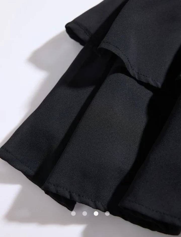 Smocked Layered/Tiered Skirt // Black
