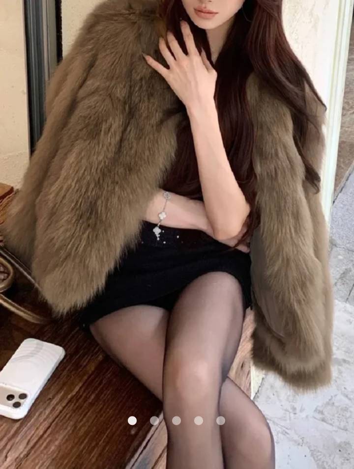 Faux Fur Jacket 003 // Brown