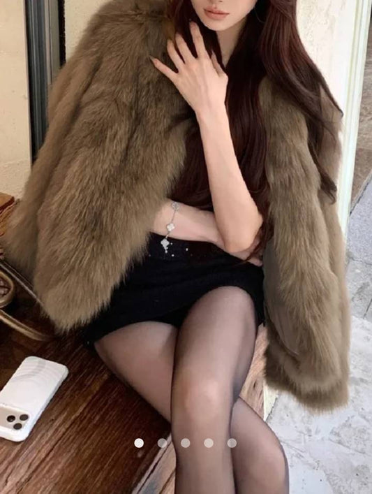 Faux Fur Jacket 003 // Brown