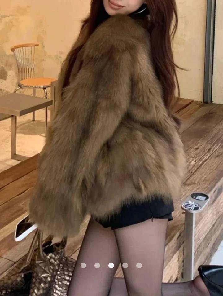 Faux Fur Jacket 003 // Brown