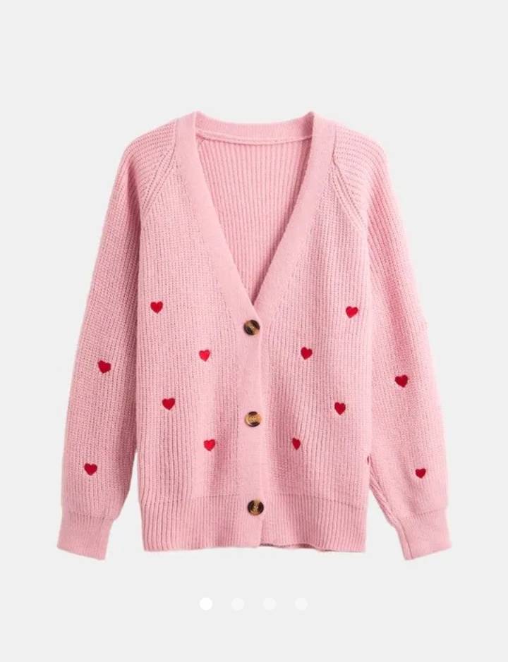 Button Knit Cardigan // Pink