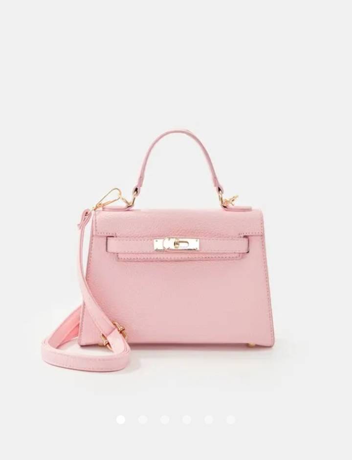 Solid Box Crossbody Bag // Pink