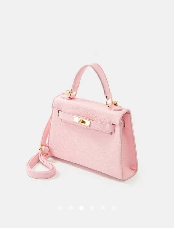 Solid Box Crossbody Bag // Pink