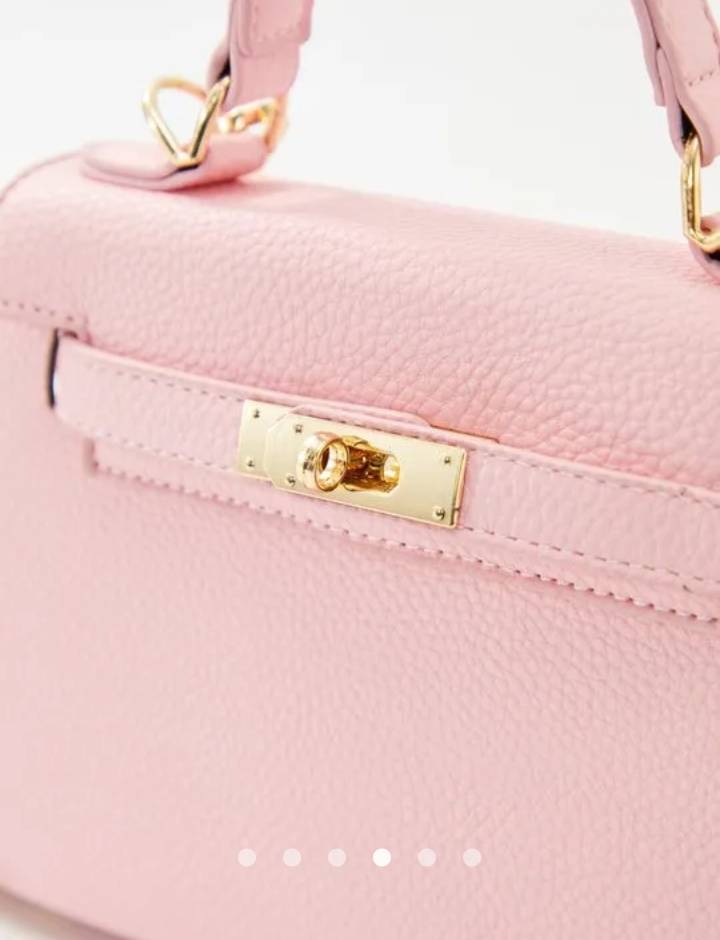 Solid Box Crossbody Bag // Pink