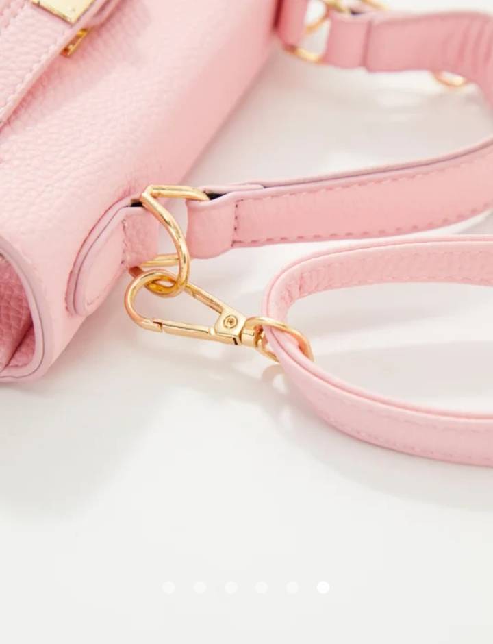 Solid Box Crossbody Bag // Pink