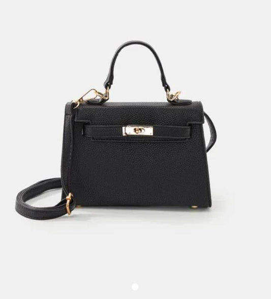 Solid Box Crossbody Bag // Black