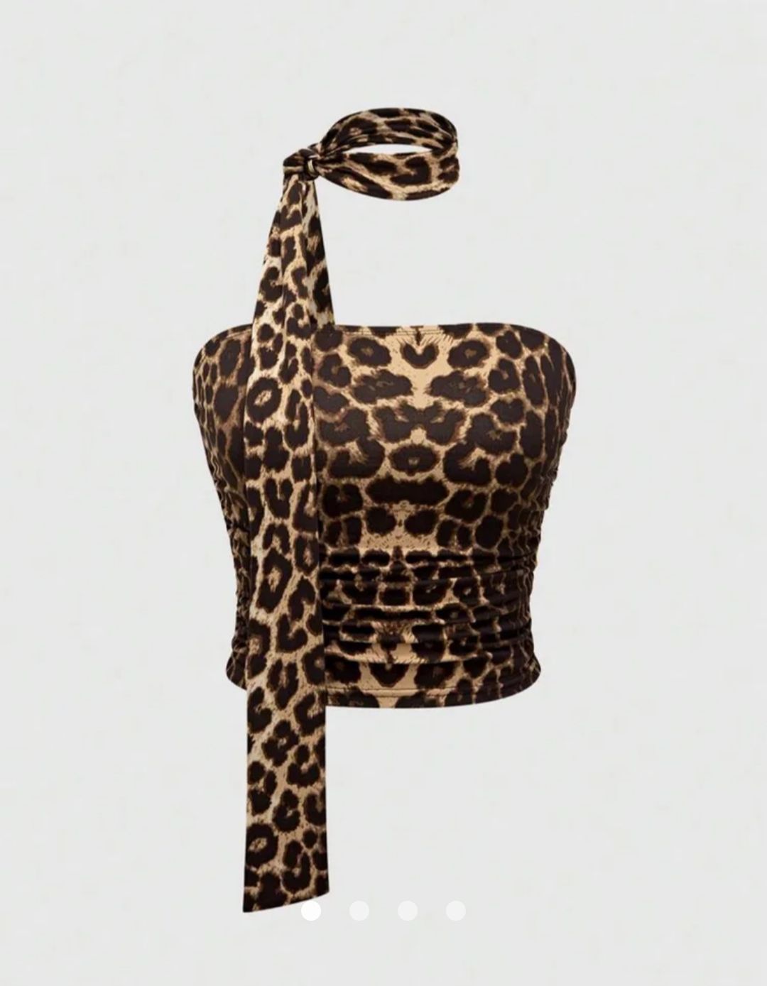 Sash Leopard Tube Top // Brown