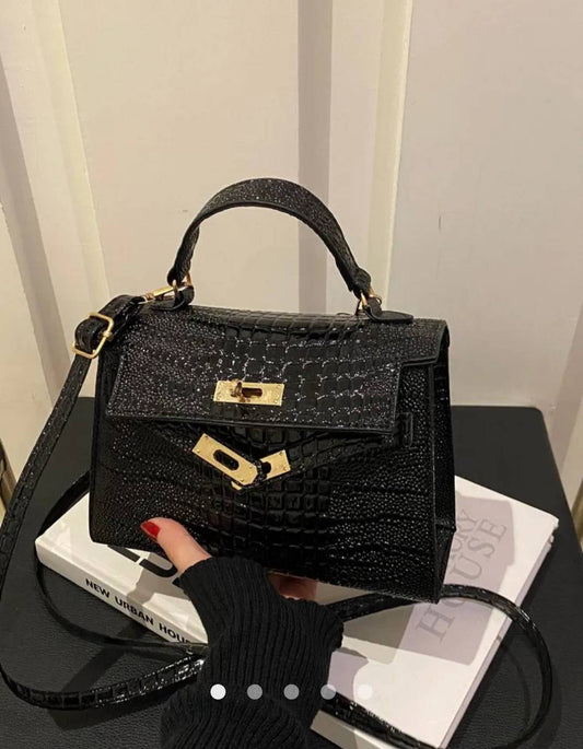 Metal Detail Crossbody Bag // Black