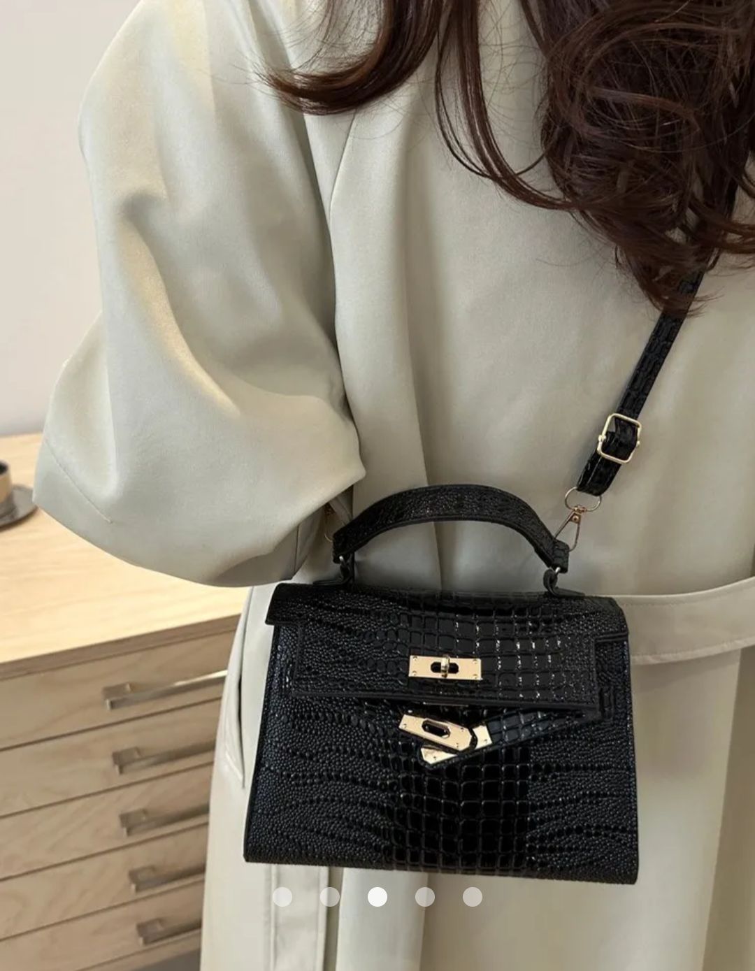 Metal Detail Crossbody Bag // Black