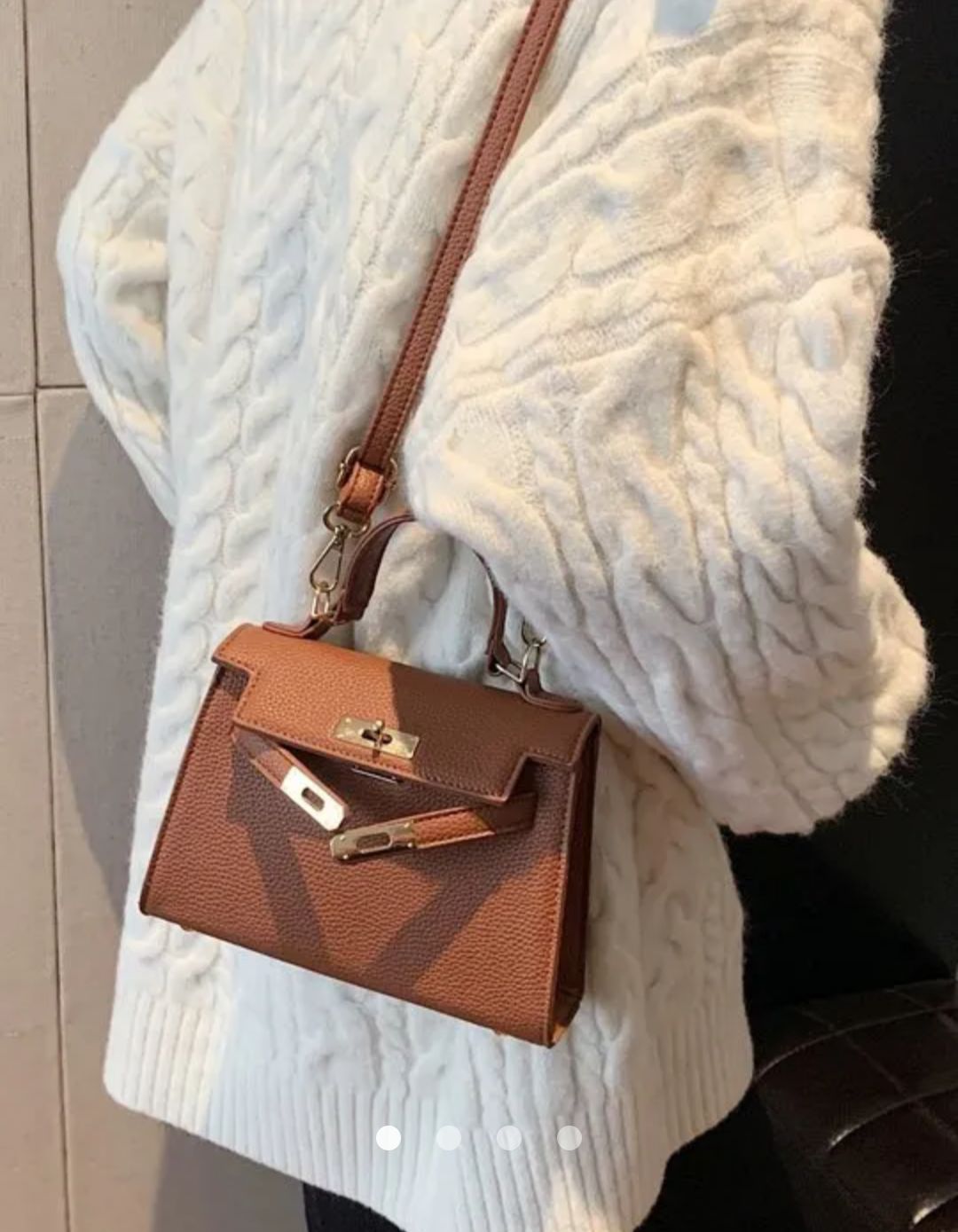 Solid Crossbody Bag // Brown