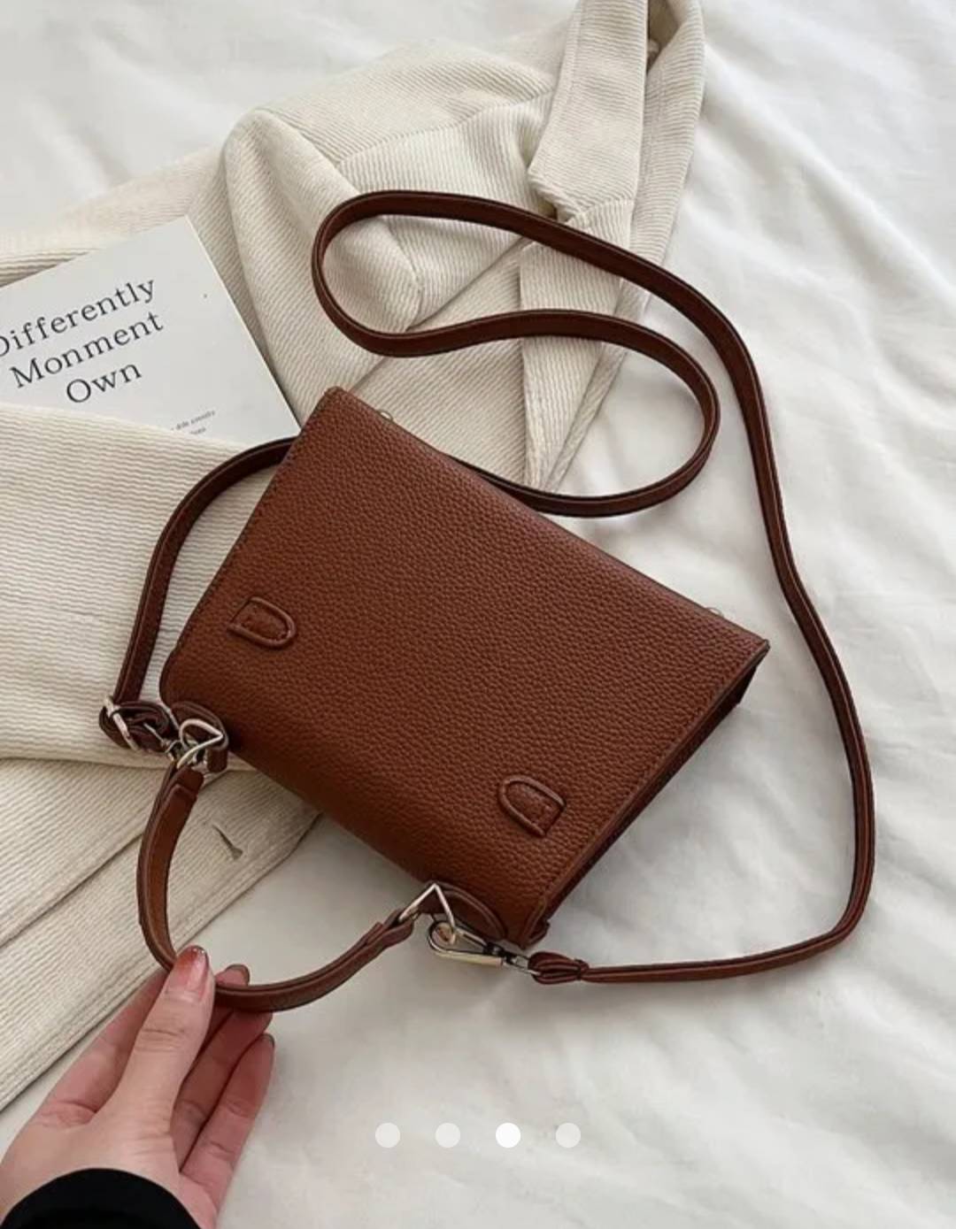 Solid Crossbody Bag // Brown