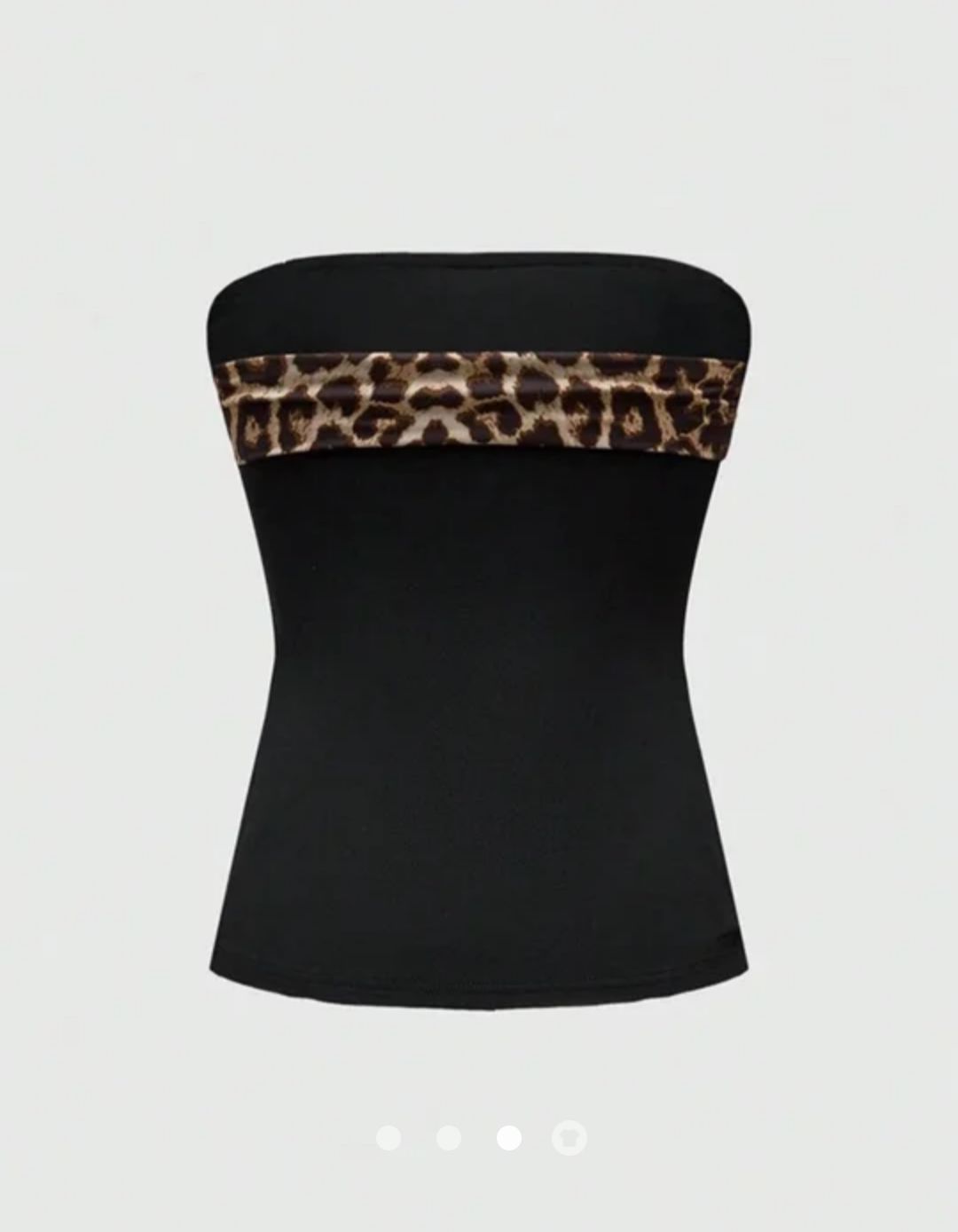 Leopard Slit Tube Top // Black