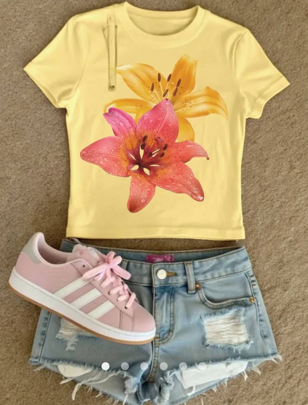 Flower printed T-Shirt // Yellow