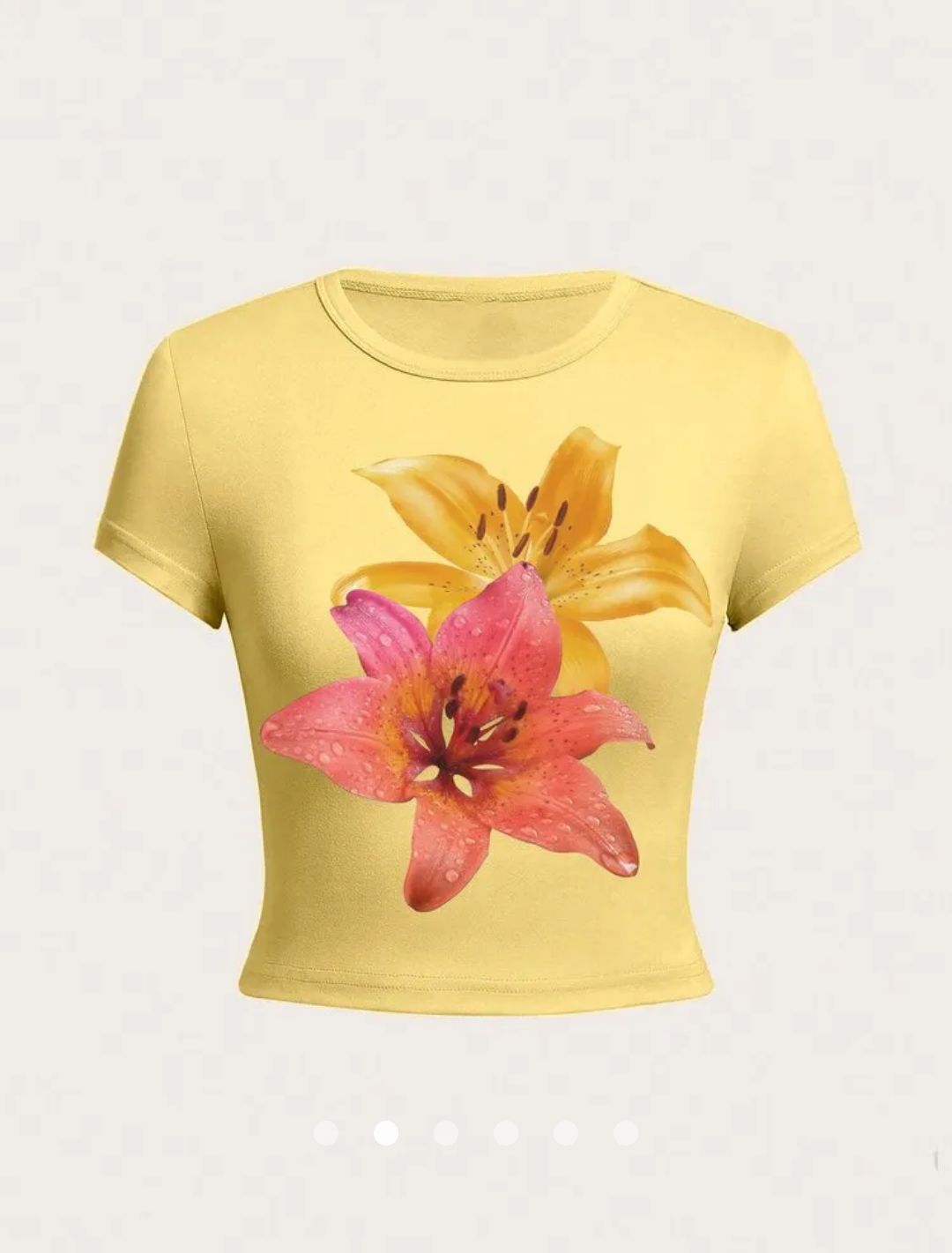 Flower printed T-Shirt // Yellow