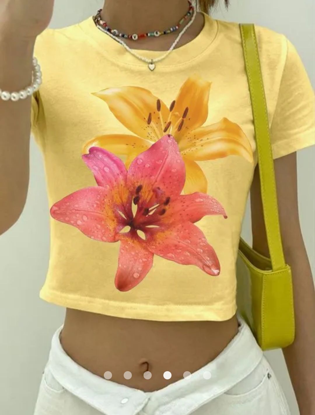 Flower printed T-Shirt // Yellow