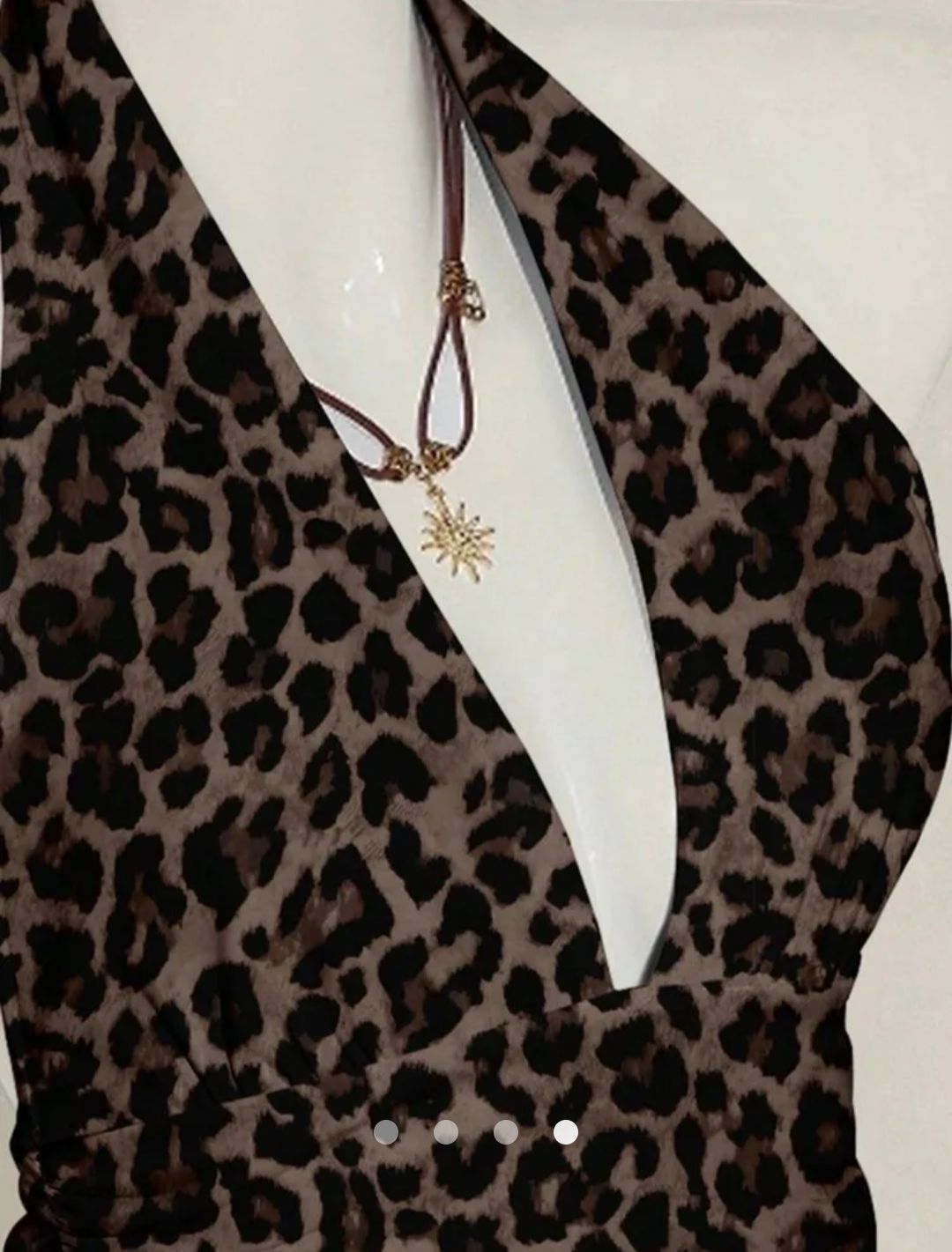 Leopard Backless Halter Top // Brown