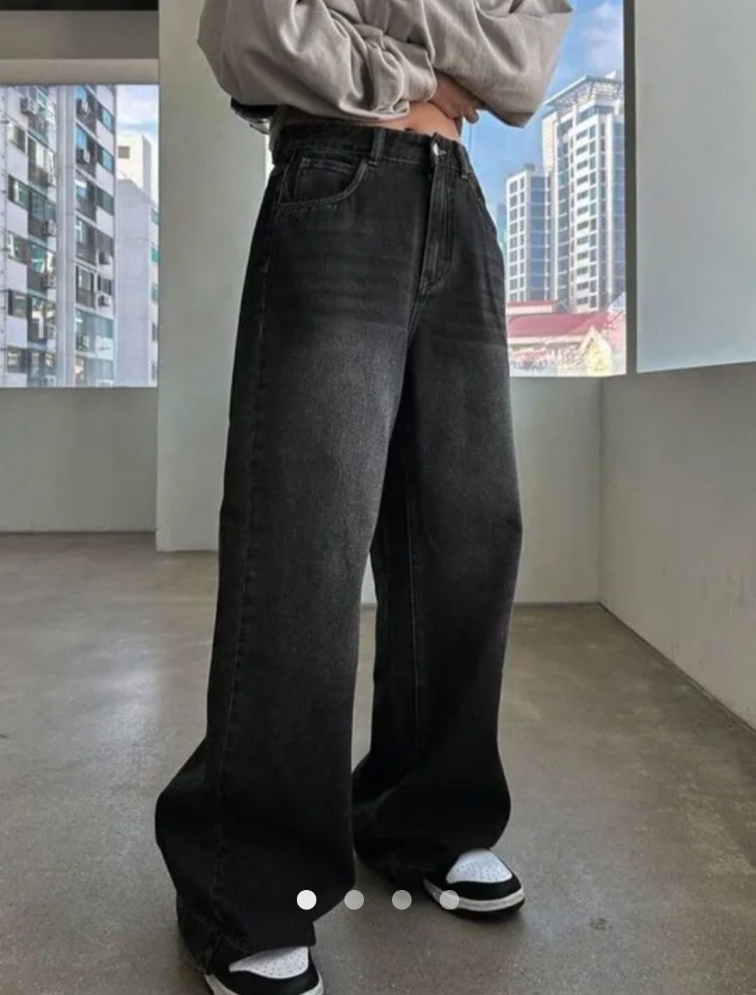High Waist Wide Leg Jeans 002 // Black