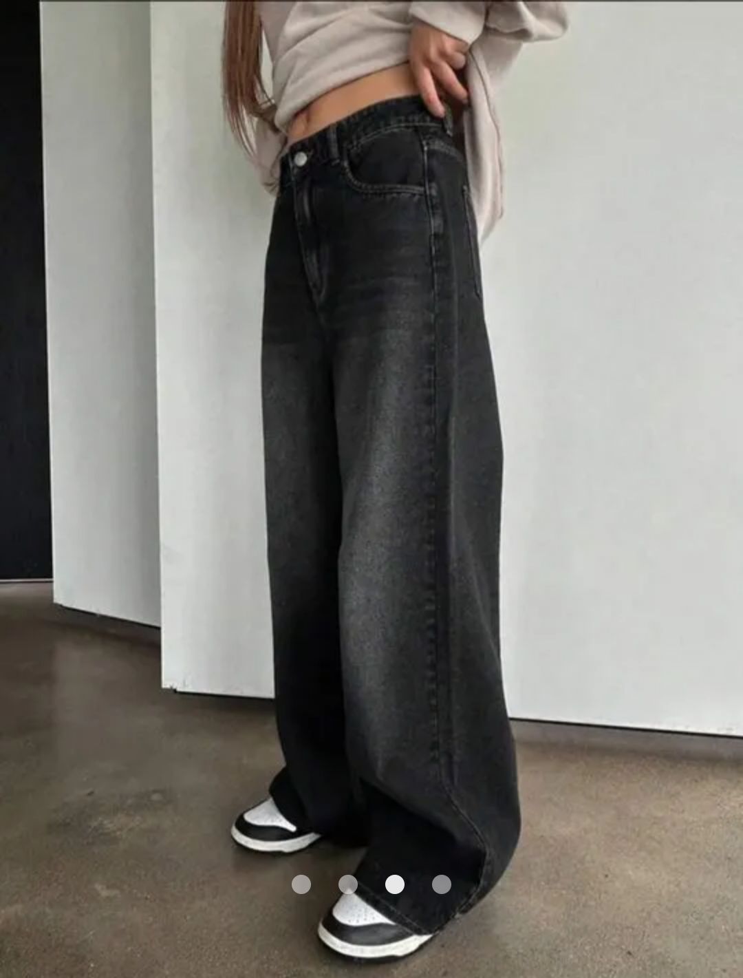 High Waist Wide Leg Jeans 002 // Black
