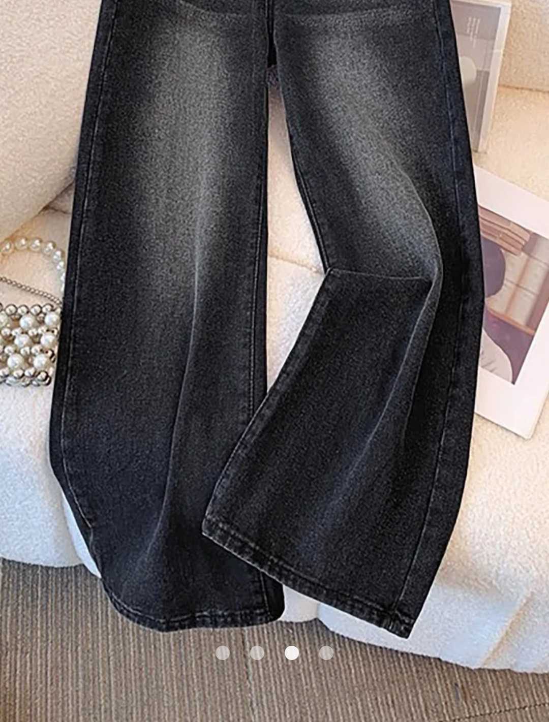 High Waist Straight Leg Jeans // Black