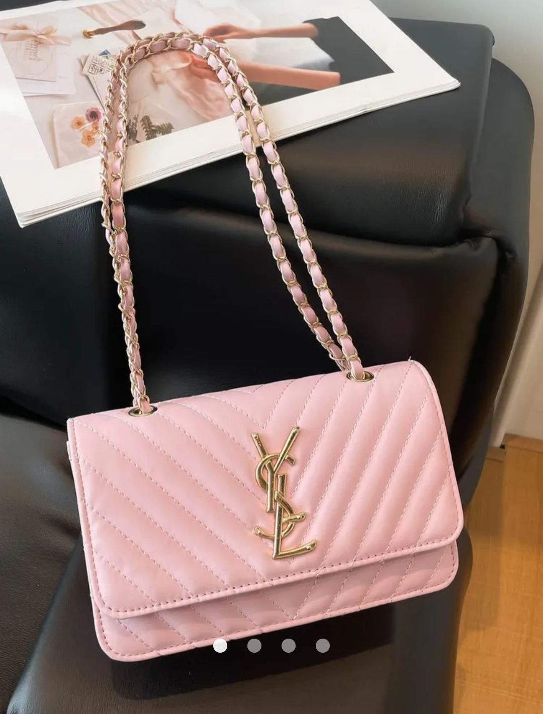 Decorative Stitch Shoulder Bag // Pink