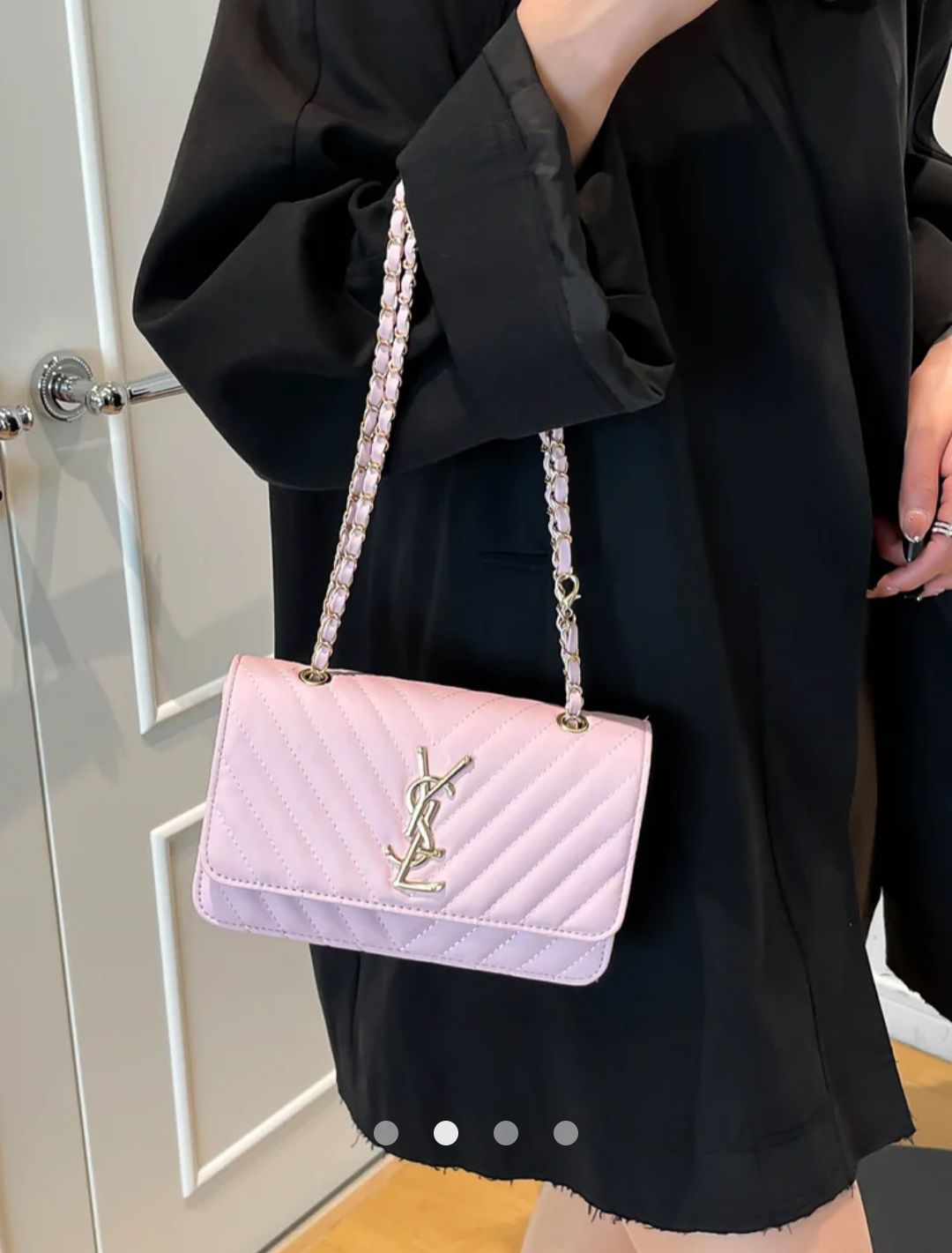 Decorative Stitch Shoulder Bag // Pink