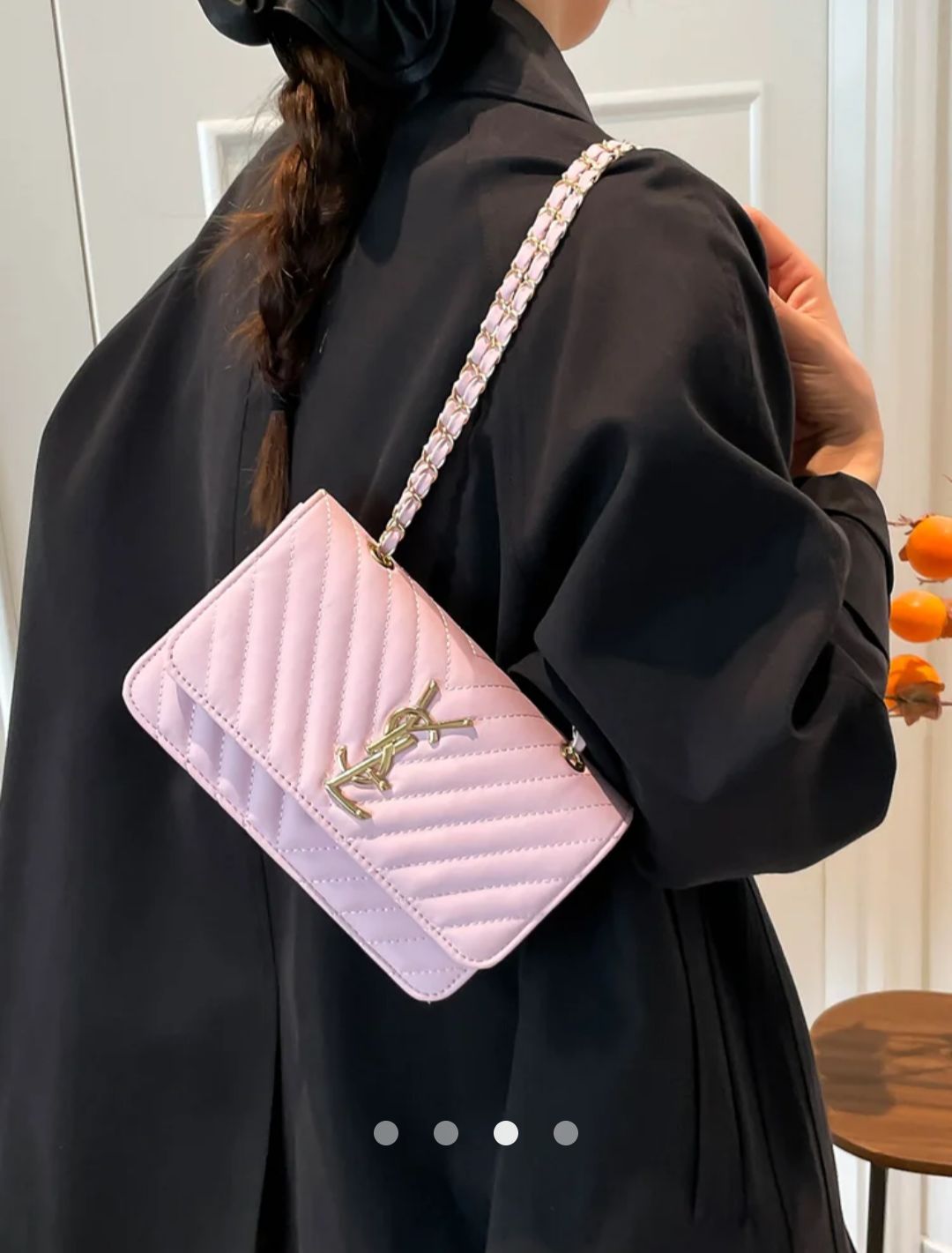 Decorative Stitch Shoulder Bag // Pink