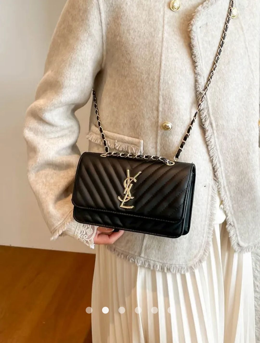 Decorative Stitch Shoulder Bag // Black