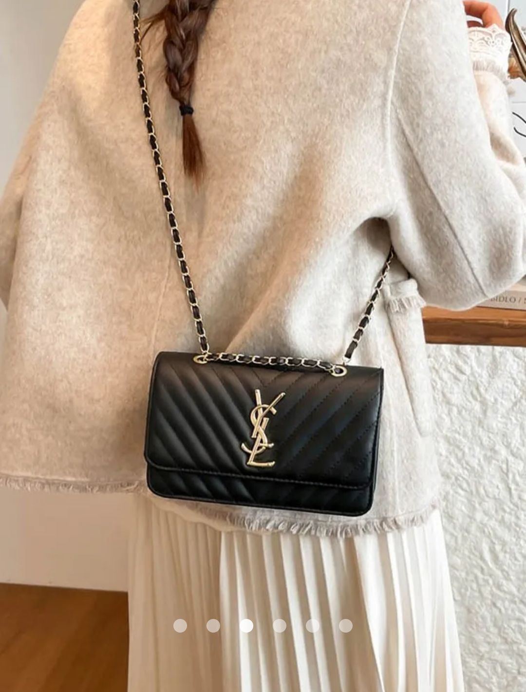 Decorative Stitch Shoulder Bag // Black