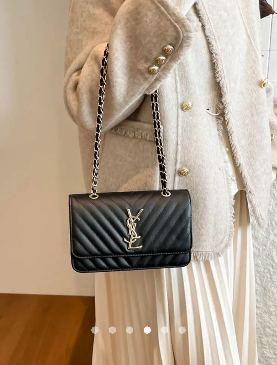 Decorative Stitch Shoulder Bag // Black