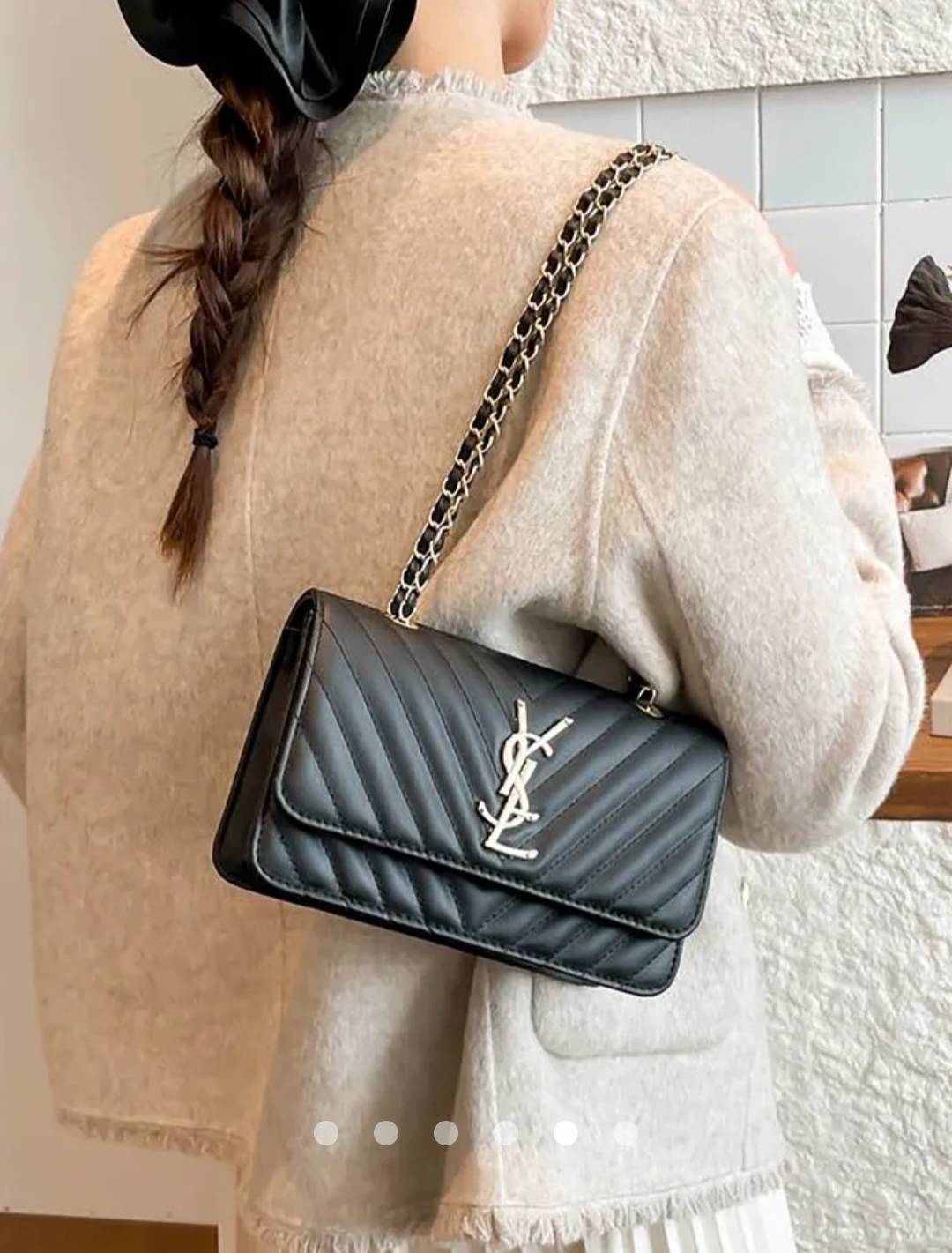 Decorative Stitch Shoulder Bag // Black