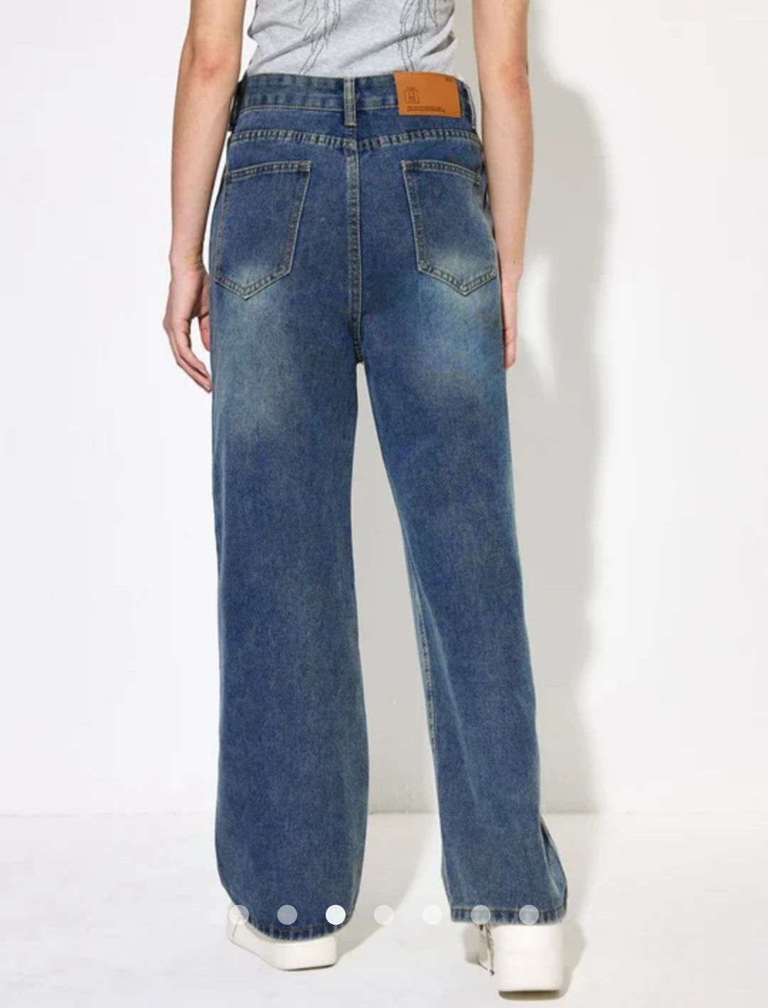 Regular Waist Straight Leg Jeans // Greenish Blue