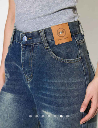 Regular Waist Straight Leg Jeans // Greenish Blue