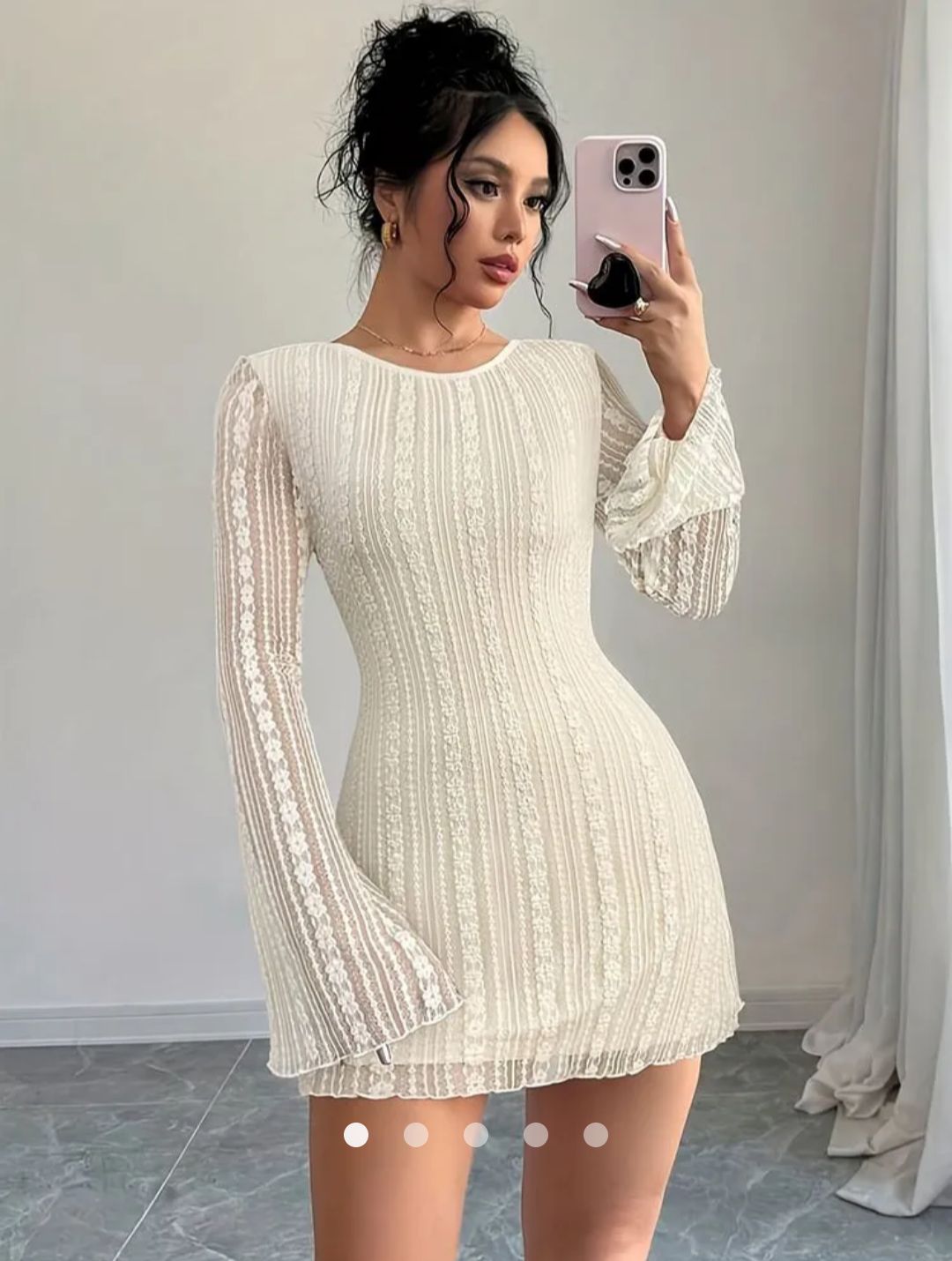 Open Back Bodycon Dress // Apricot