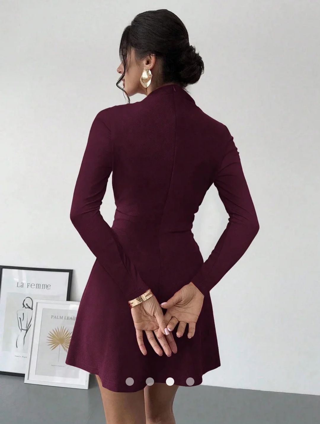 Draped Bodycon Dress // Burgundy