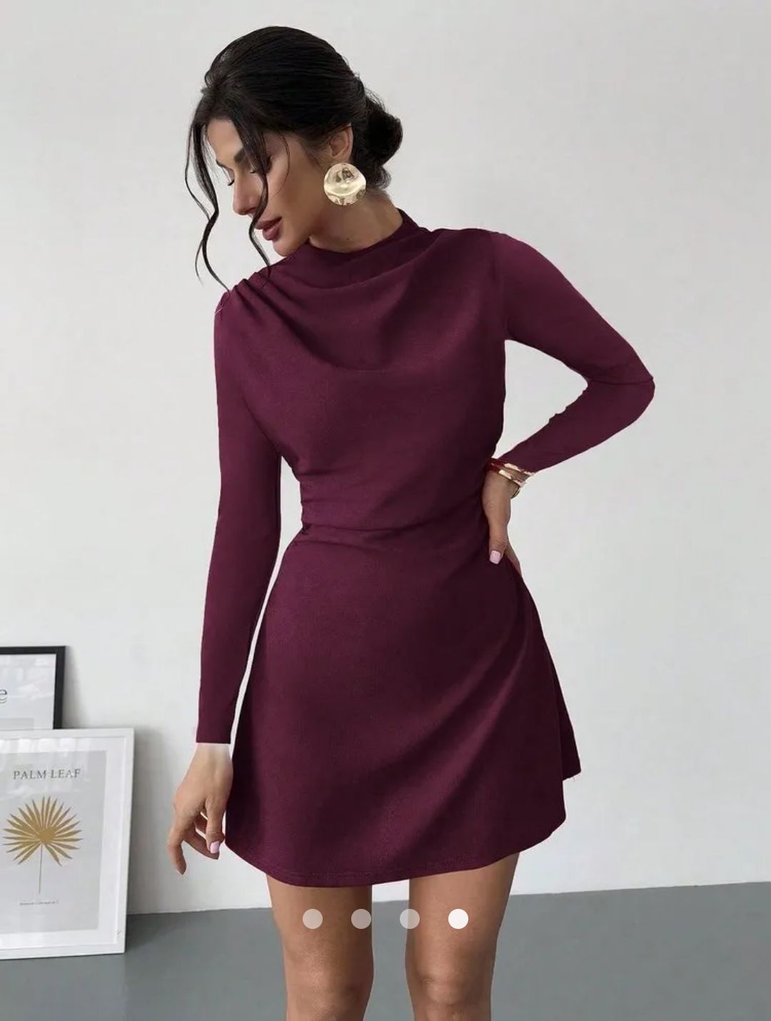 Draped Bodycon Dress // Burgundy