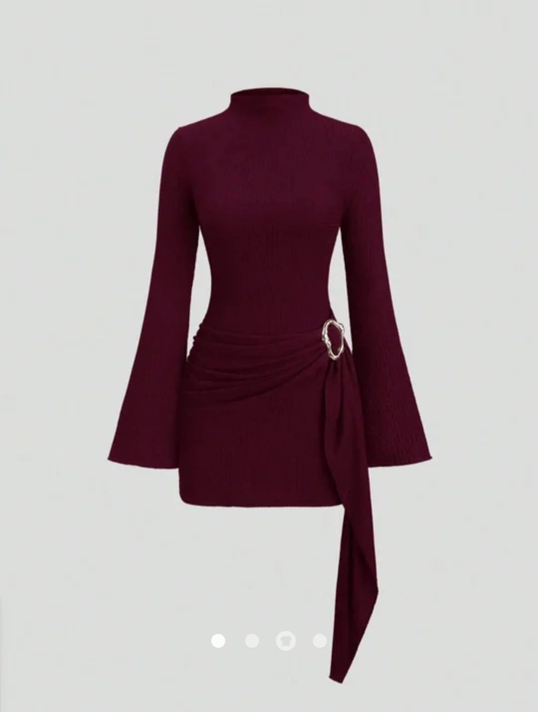 Draped Bodycon Dress 002 // Burgundy