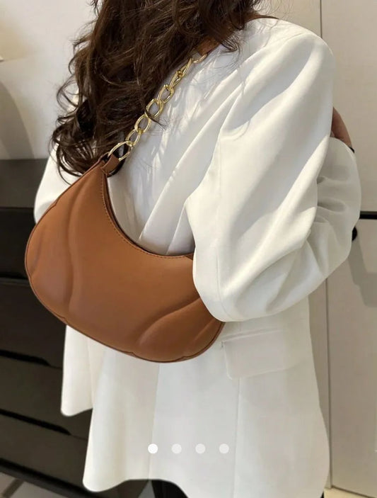 Solid Shoulder Bag // Brown