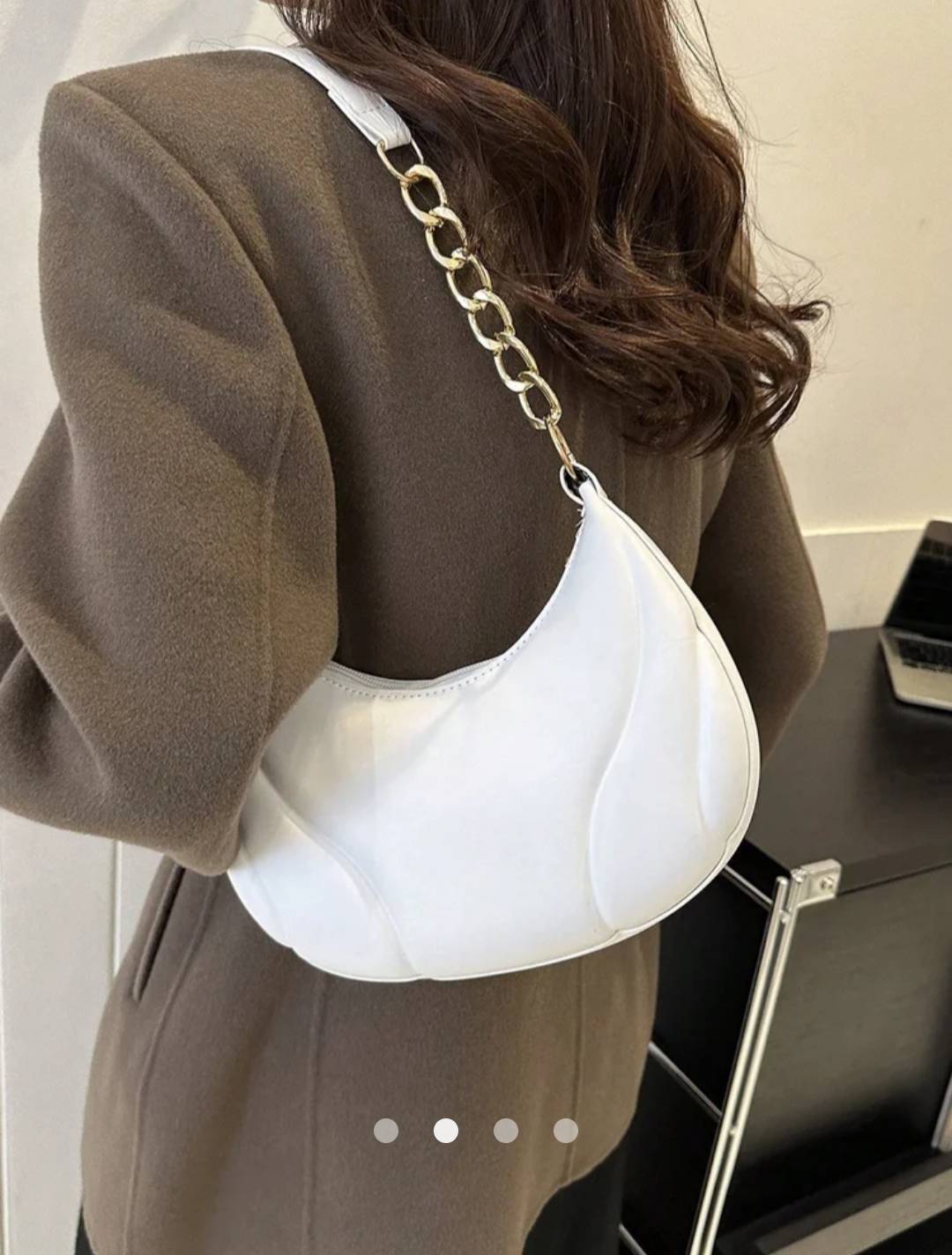 Solid Shoulder Bag // White