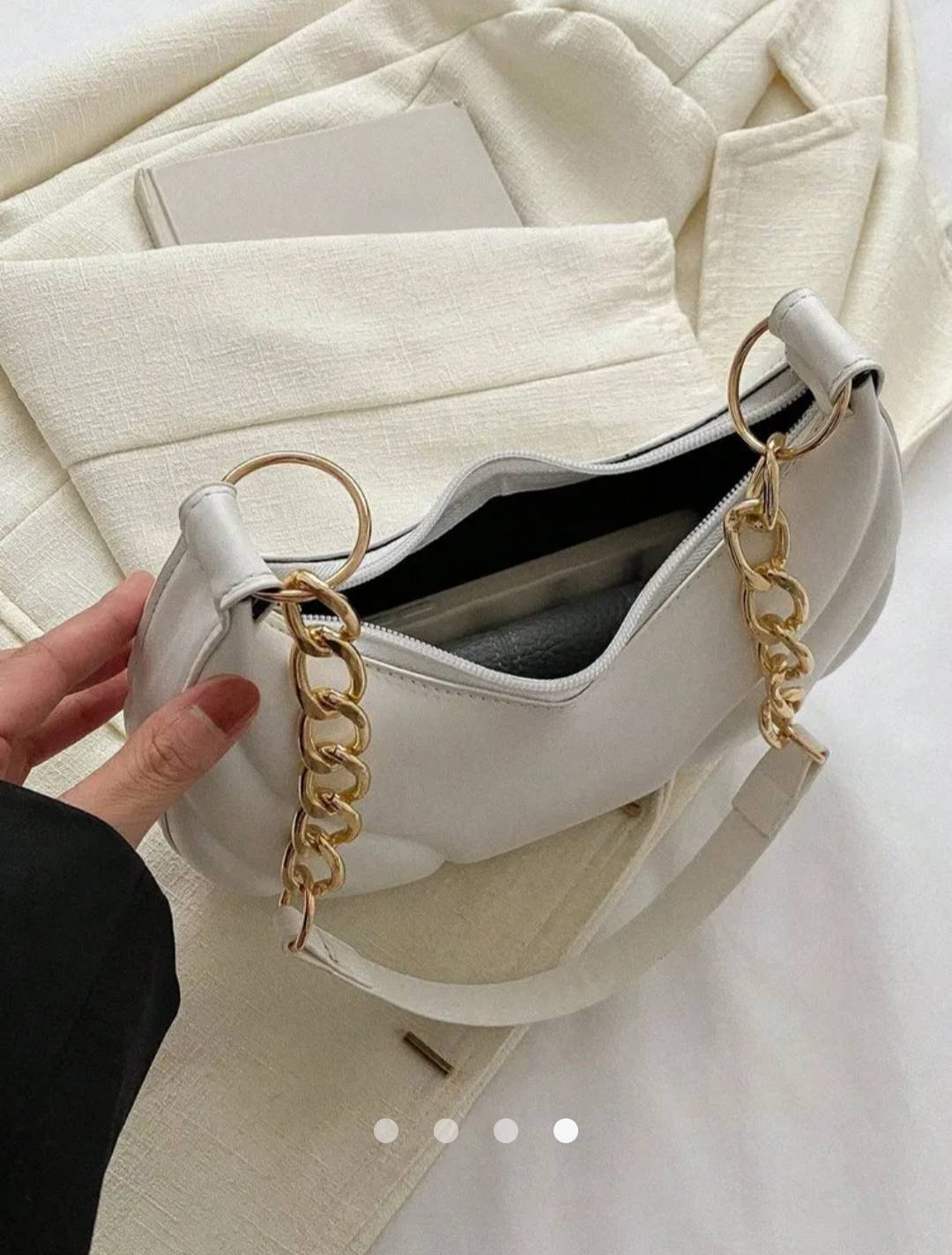 Solid Shoulder Bag // White