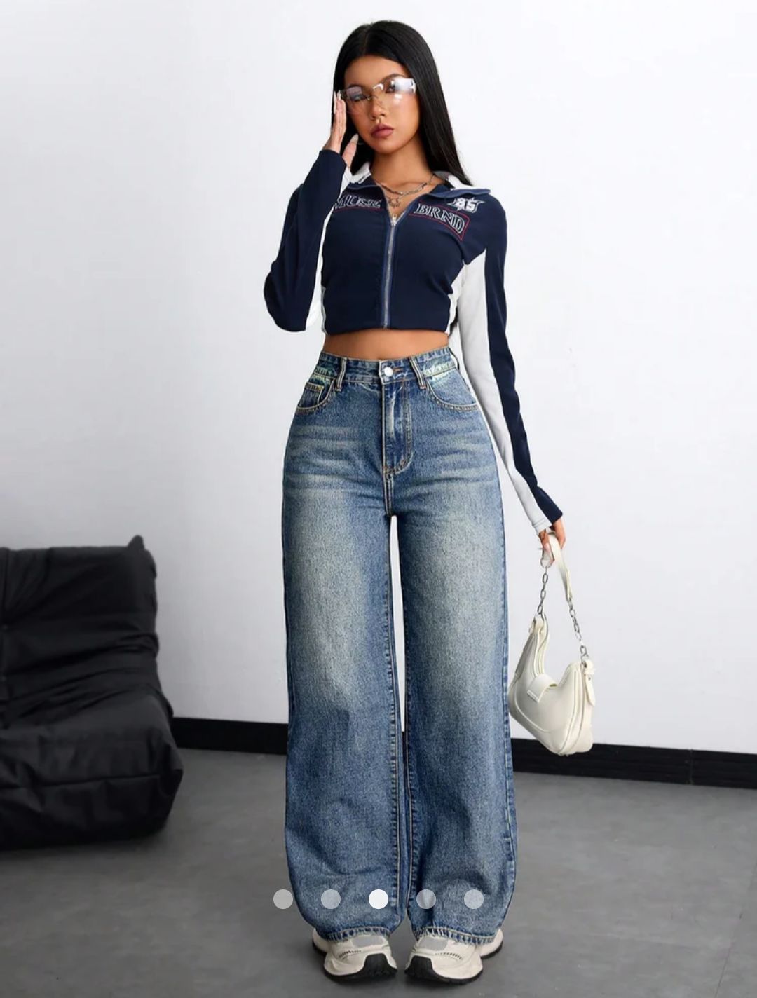 Wide Straight Leg Jeans 004 // Vintage Dark Wash