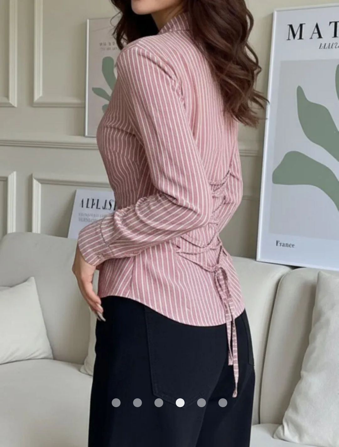 Back Lace Up Placket Shirt // Canyon Red