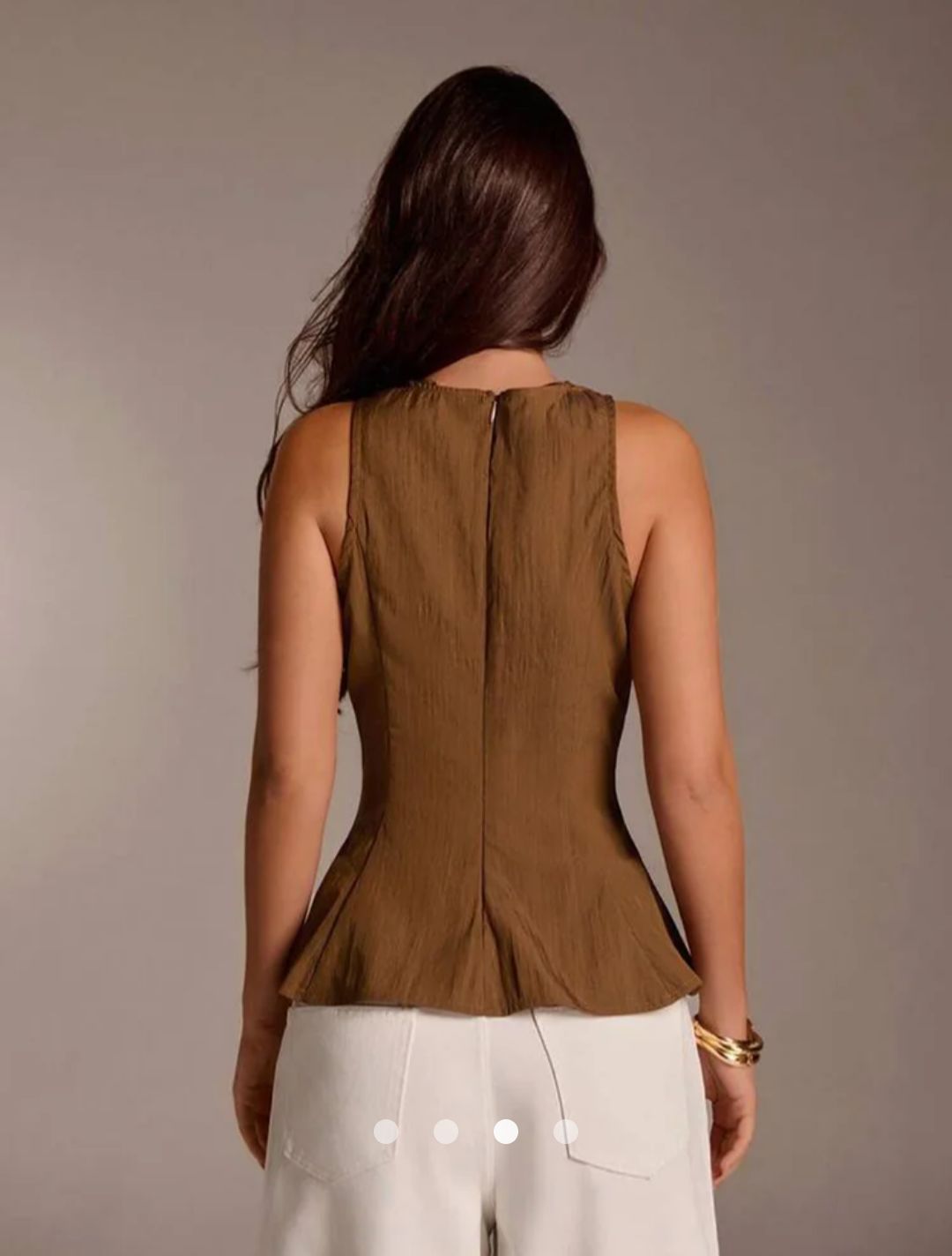 Elegant Peplum Top // Brown